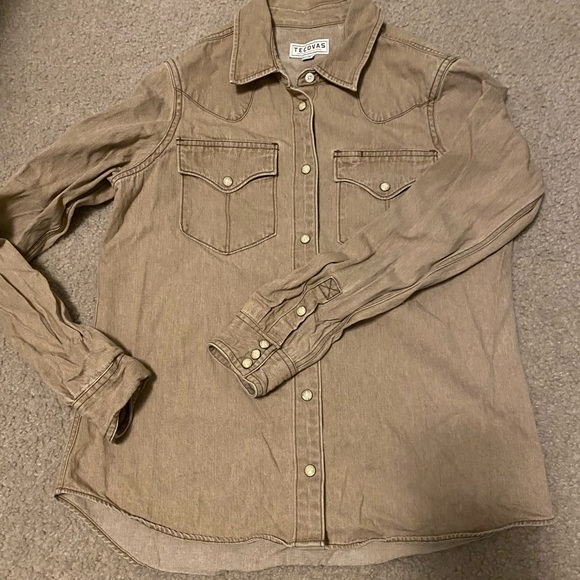 Tecovas Denim Pearl Snap - Coriander - Picture 2 of 4